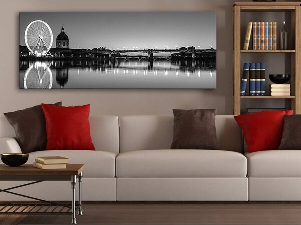 70x40 cm - Toulouse fekete fehér vászonkép