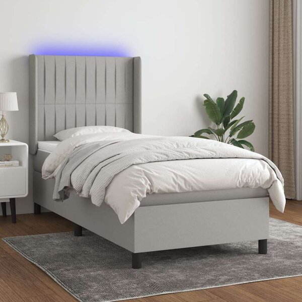 VidaXL Rugós Ágy - LED Világítás - 100x200 cm
