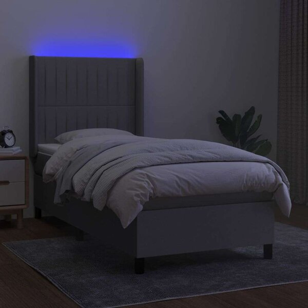 VidaXL Rugós Ágy - LED Világítás - 100x200 cm