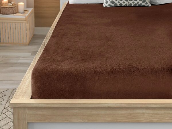 Mikroplüss lepedő SOFT BRONE 90x200 cm barna