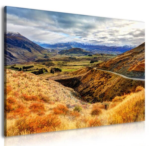 70x40 cm - Völgy a hegyek között vászonkép