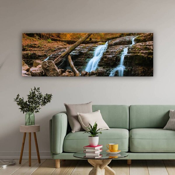 70x40 cm - Erdei vízesés vászonkép