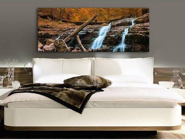 70x40 cm - Erdei vízesés vászonkép