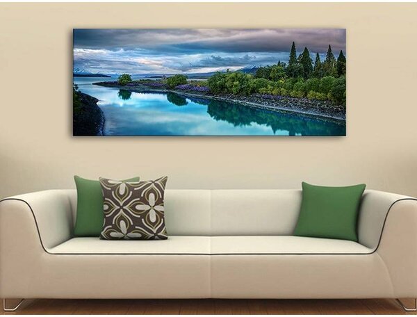 70x40 cm - Kék tó vászonkép