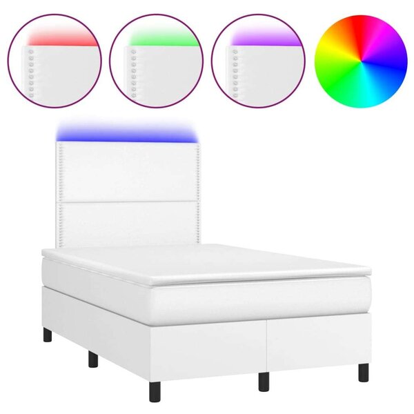 VidaXL LED-es Ágy - Műbőr - 120x200 cm