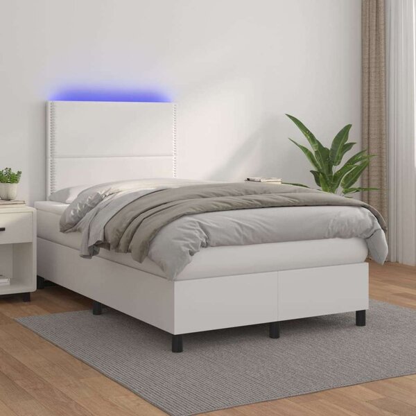 VidaXL LED-es Ágy - Műbőr - 120x200 cm