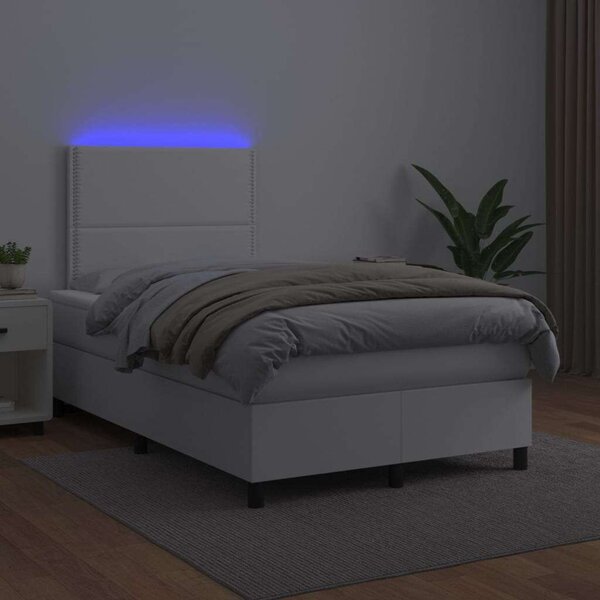 VidaXL LED-es Ágy - Műbőr - 120x200 cm