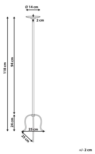 Gyertyatartó ALMADA Fém 118 cm Fekete