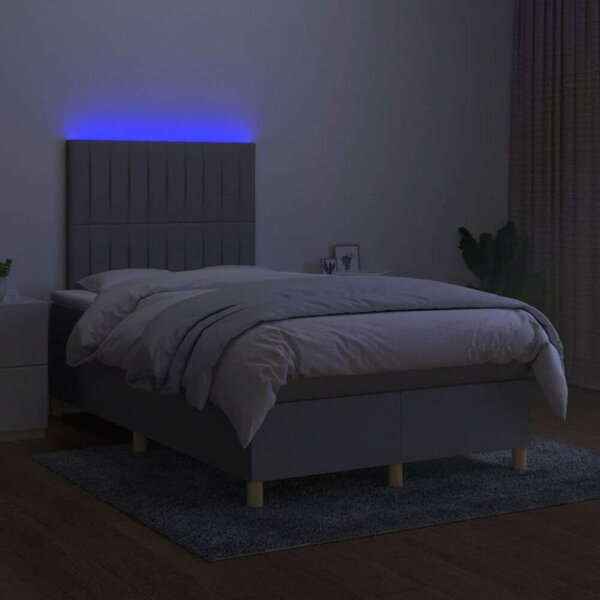 VidaXL LED-es Ágy - Szövet - 120x200 cm