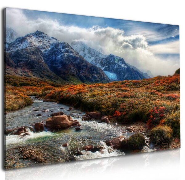 70x40 cm - Hegyi patak tájkép vászonkép