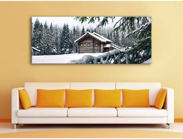 70x40 cm - Erdei ház vászonkép