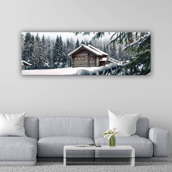 70x40 cm - Erdei ház vászonkép