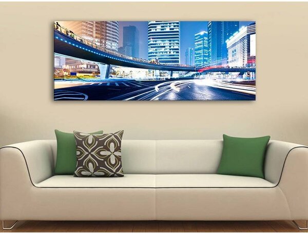 70x40 cm - Hatalmas felhőkarcolók vászonkép