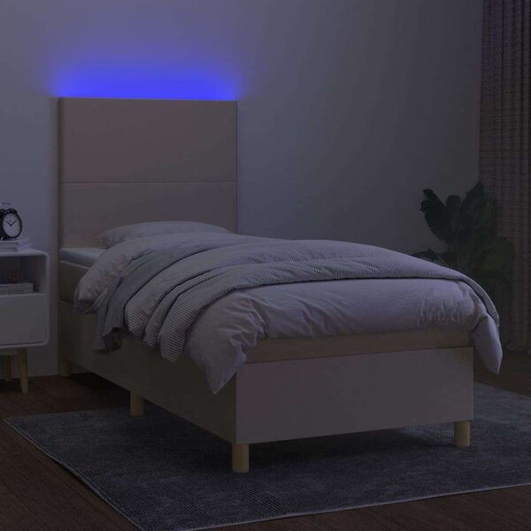 VidaXL Ágy - Rugós, LED-es, Matraccal - 100x200 cm