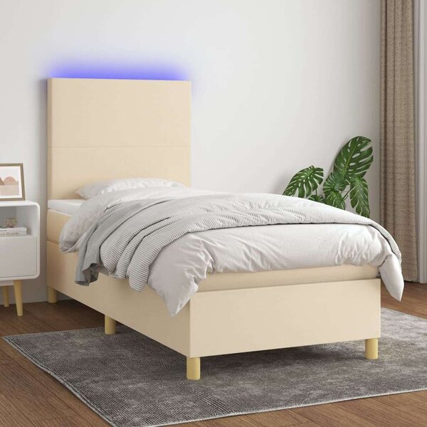 VidaXL Ágy - Rugós, LED-es, Matraccal - 100x200 cm