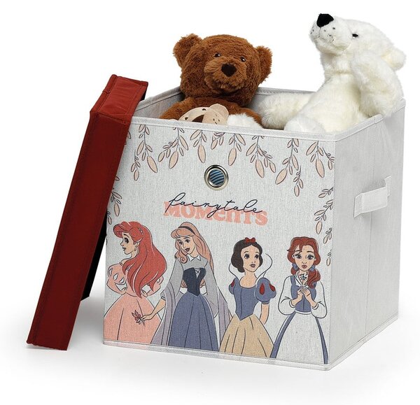 Disney Princess gyerek textil tárolókosár fedéllel, 30 x 30 x 30 cm - Domopak