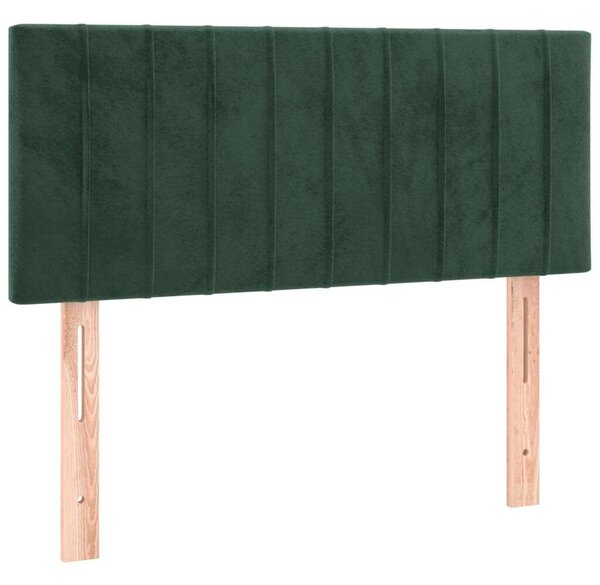 VidaXL Bársony Ágy Matraccal - Sötétzöld - 100x200 cm