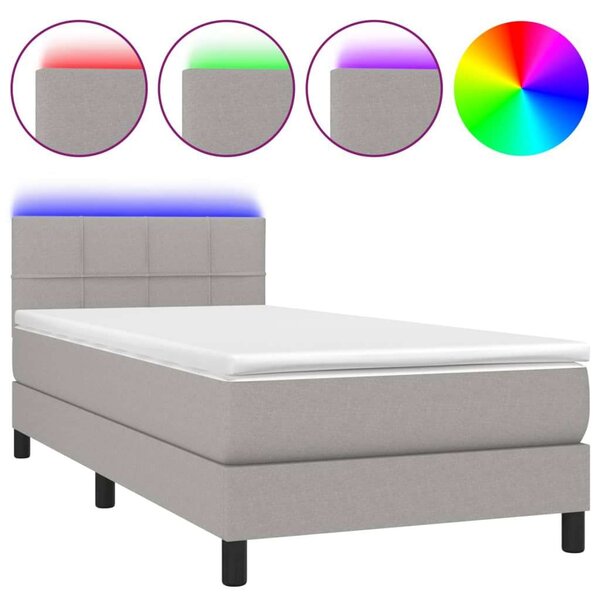 VidaXL Rugós Ágy - LED-es - 80x200 cm