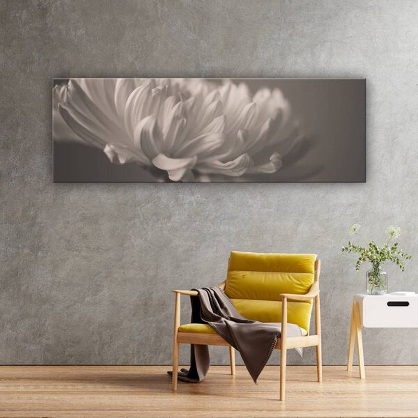 70x40 cm - Virágszirom fekete fehér vászonkép