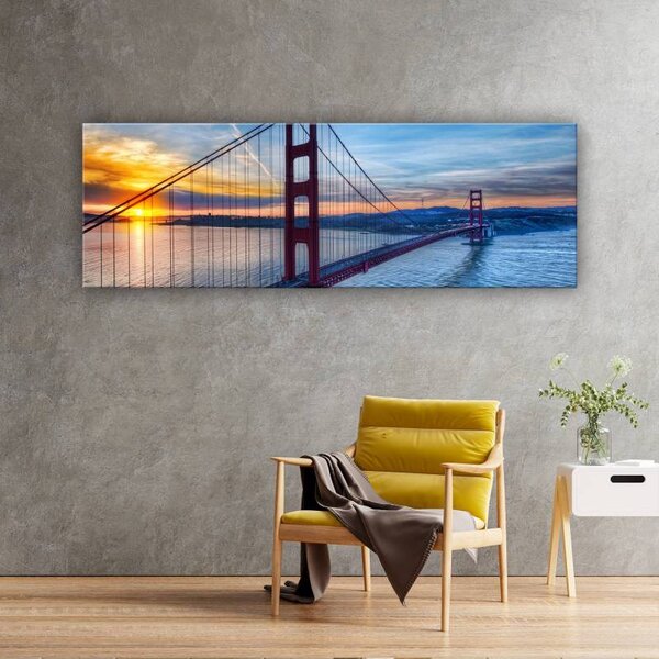 70x40 cm - Naplemente és a Golden Gate híd vászonkép