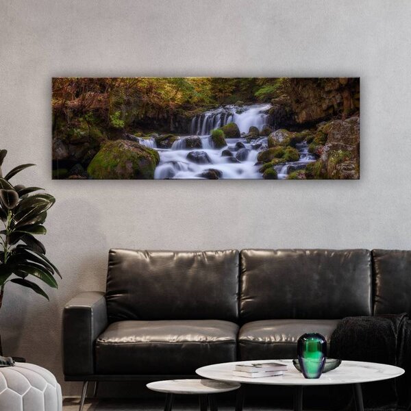 70x40 cm - Hegyi víz hegyi patak vászonkép