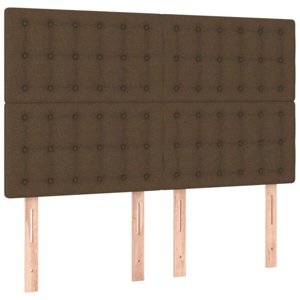 VidaXL sötétbarna szövet LED-es fejtámla 144x5x118/128 cm