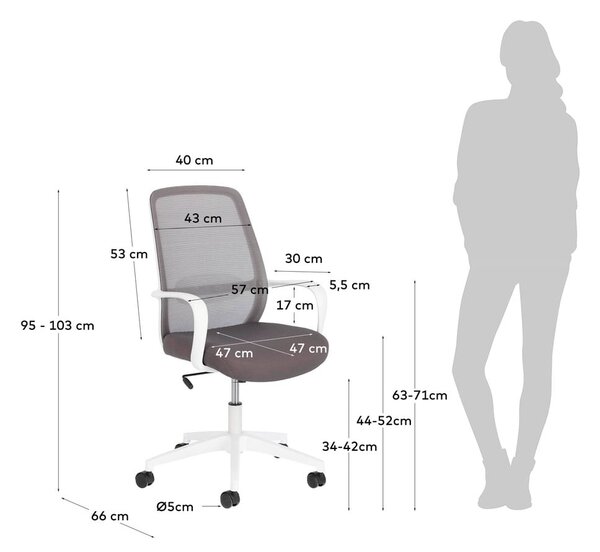 Melva szürke irodai szék - Kave Home