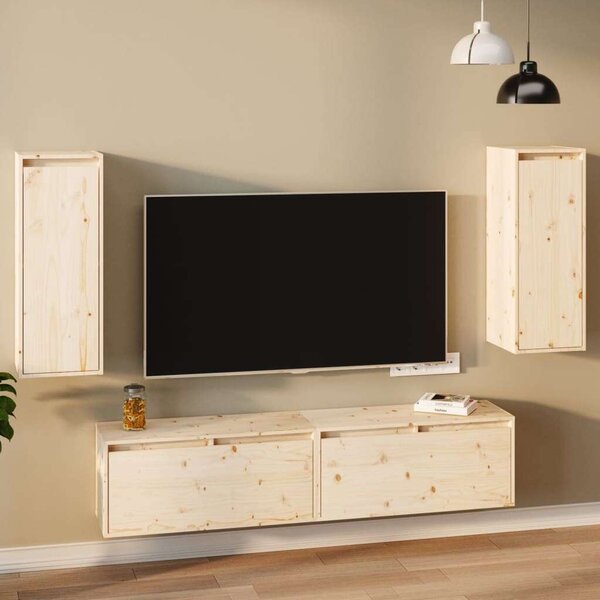 VidaXL 2 darab tömör fenyőfa faliszekrény 30 x 30 x 80 cm