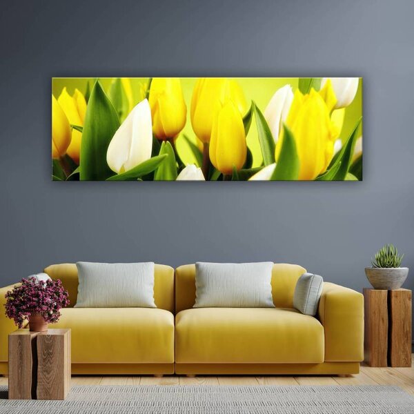 70x40 cm - Játékos színes tulipánok vászonkép