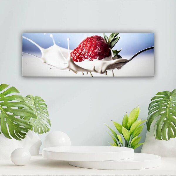 70x40 cm - Eper csobbanás modern vászonkép