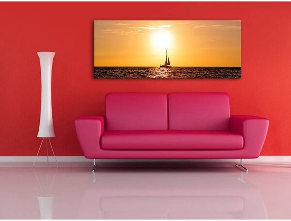 70x40 cm - Vitorlás a tengerben vászonkép