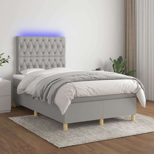 VidaXL LED-es Ágy - Szürke - 120x200 cm