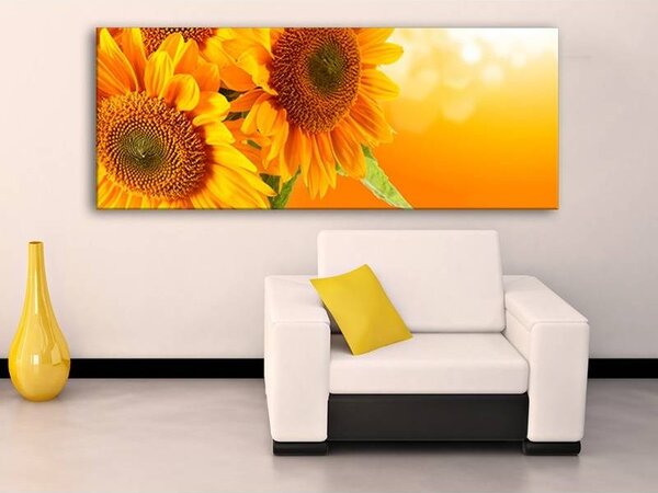 70x40 cm - Sárga napraforgó vászonkép
