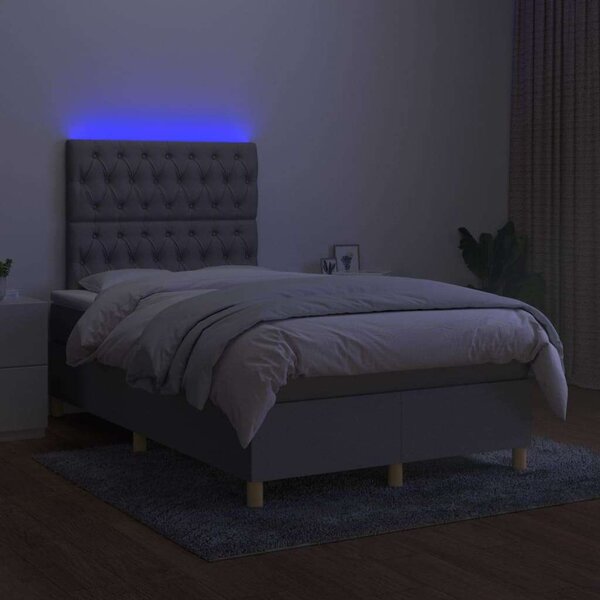 VidaXL LED-es Ágy - Szürke - 120x200 cm