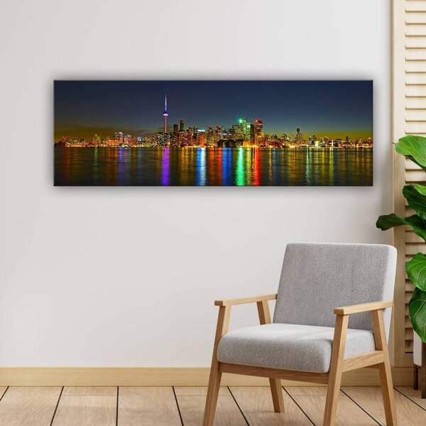 70x40 cm - Színes fények a városban vászonkép