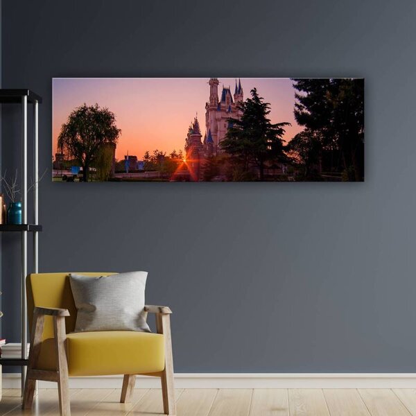 70x40 cm - Kastély a naplementében vászonkép