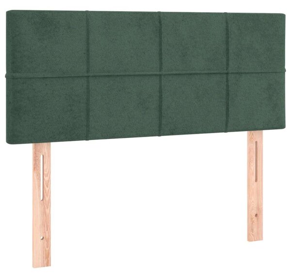 VidaXL Bársony Ágy Matraccal - Sötétzöld - 80x200 cm