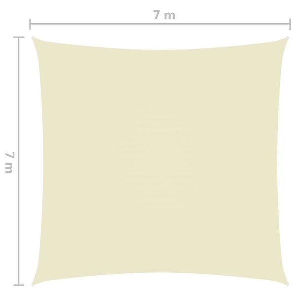 VidaXL Napvitorla - Négyzet - 7x7m, Krémszínű