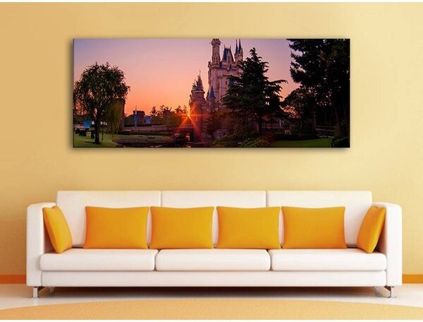 70x40 cm - Kastély a naplementében vászonkép