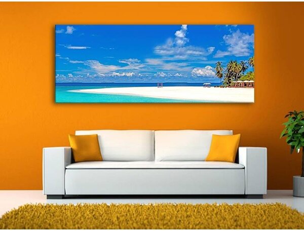 70x40 cm - Pálmafák és tengerpart vászonkép
