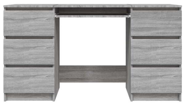 VidaXL Íróasztal Fiókokkal - Szürke Sonoma - 140x50x77 cm