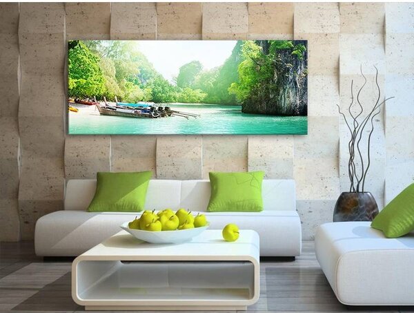 70x40 cm - Zöld laguna vászonkép