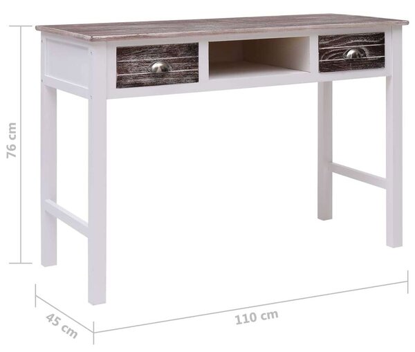 VidaXL barna fa íróasztal 110 x 45 x 76 cm