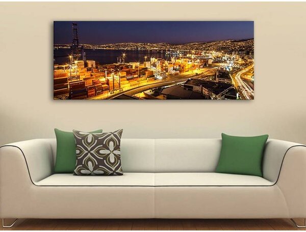 70x40 cm - A kikötő fényei vászonkép