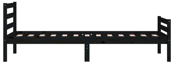 VidaXL fekete tömör fa ágykeret 100 x 200 cm