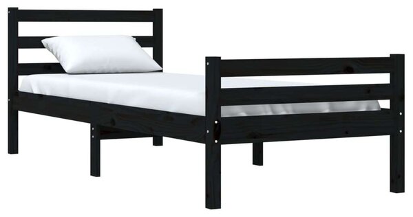 VidaXL fekete tömör fa ágykeret 100 x 200 cm