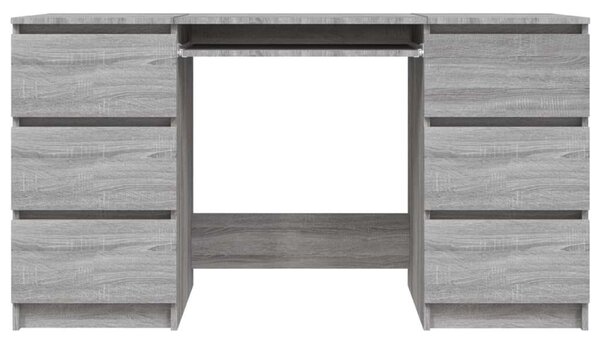 VidaXL Íróasztal Fiókokkal - Szürke Sonoma - 140x50x77 cm
