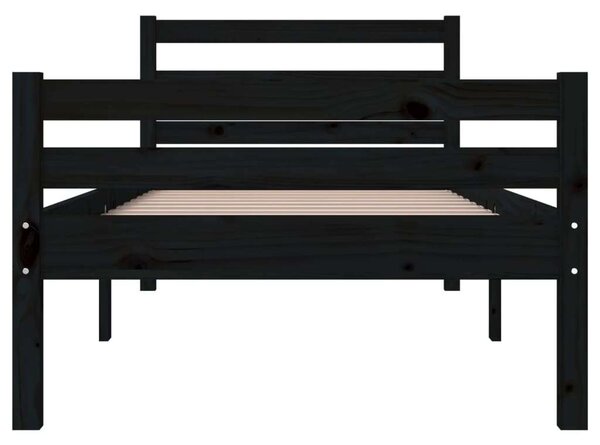 VidaXL fekete tömör fa ágykeret 100 x 200 cm