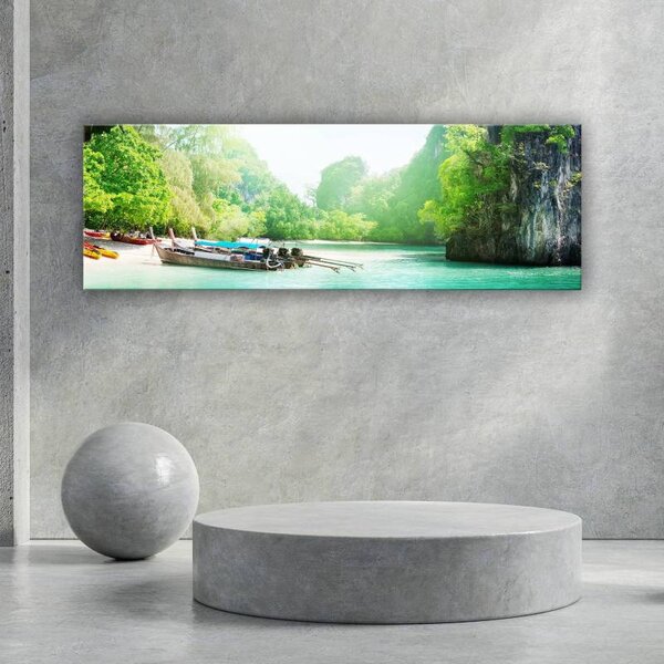 70x40 cm - Zöld laguna vászonkép
