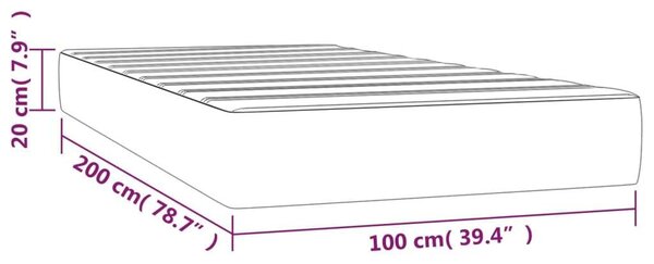VidaXL Cappuccino Műbőr Ágymatrac - Zsebrugós - 100x200x20 cm